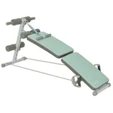 sportnow Sit Up Bank Klappbarer Bauchtrainer, 5-Fach Verstellbare Trainingsbank, Rückentrainer mit Beinfixierung, und Widerstandsbänder Grün