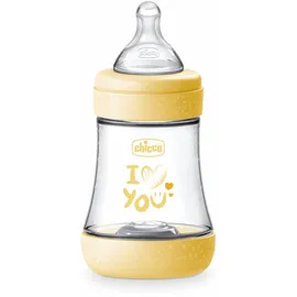 Chicco PERFECT 5 Anti-Antikolik-Flasche 150 ml, Slow-Flow-Flasche 0 Monate + mit weichem Silikonsauger, 150 ml Biofunktionsflasche mit Intui-flow System, Beige