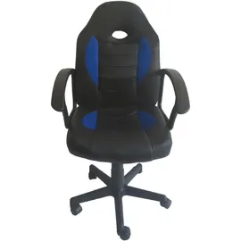 Hti-Living Junior Drehstuhl Kunstleder Schwarz-Blau