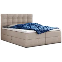 Sofnet Boxbett, (Beige Textil, H3, Rechteckig, 160x200 cm) Schlafzimmer, Betten, Boxspringbetten