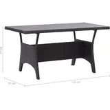 vidaXL Gartentisch 120 x 70 x 66 cm Schwarz