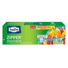 Toppits Gefrierbeutel ZIPPER 3,0 l, 18 St.