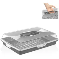 uandu home Kuchentransportbox Tortentransportbox mit Haube und Griff, Kuchenbehälter, Tortenbehälter, (Tortentransportbox mit Haube und Griff, BPA Frei Tortenbehälter), Dishwasher Safe schwarz