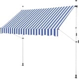 Gartenfreude Klemmmarkise 200 x 120 Sonnenschutz Balkonmarkise Campingmarkise ohne Bohren, Blau/Weiß - Wellen Schnitt, 4900-1520-135, Blau/Weiß Streifen, Klemmmarkise 200 x 120 cm - Blau/Weiß