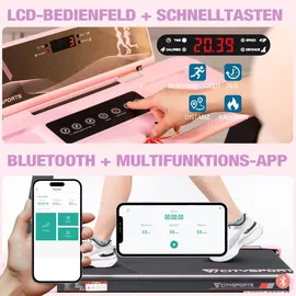 CITYSPORTS Laufband für Zuhause bis 12 km/h,mit LED-Anzeige,APP und 360° Tablet Holder,kompakte Walking Pad für Zuhause und Büro