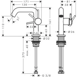 Hansgrohe Tecturis S Einhandmischer Mattweiß