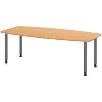 Bümö Konferenztisch, Buche, Graphit, Nachbildung,Buche, Oval, 220x74x103 cm, FSC