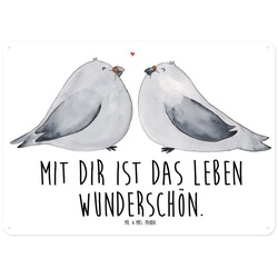Mr. & Mrs. Panda Metallschild DIN A4 Turteltauben Liebe – Weiß – Geschenk, Freund, Metallschild, Ho, (1 St) weiß DIN A4