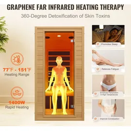 Vevor Ferninfrarot-Holzsauna für 1 bis 2 Personen