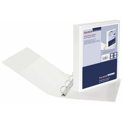 Falken Präsentationsordner, Ringbuch DIN A4 Präsentationsringbuch 4D-Ringe Ø 20 mm Weiß weiß 200 Blatt – 3,7 cm x 25,8 cm x 31,9 cm