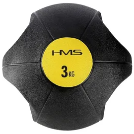 HMS Medizinball NKU03 Medizinball 3 kg schwarz mit Griffen (Packung) schwarz