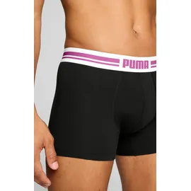 Puma MEN EVERYDAY PLACED LOGO BOXERS 2P electric orchid / schwarz XXL 2er Pack