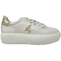 PATRIZIA PEPE Sneakers Kalbsleder off White Ppj201 Absatz 4 cm weiße Schuhe für Damen mit Applikationen Gold, Weiß, 38 EU - 38 EU