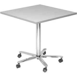 Hammerbacher VST88 Stehtisch höhenverstellbar lichtgrau 80,0 x 80,0 x 72,0 - 114,0 cm