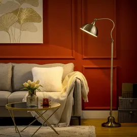 Homcom Stehlampe Retro Bogenlampe 40 W Bronze