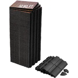 Vevor Tanzbodenfliesen, 315x315x17,2 mm, 52-teiliger ineinandergreifender Tanzboden, tragbarer Tanzübungsboden mit gepolsterter Basis (Eichenholzmaserung, 52 Quadratfuß/Karton)