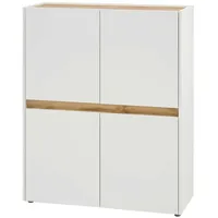 Furn.design Highboard in weiß und Wotan Eiche Stauraumschrank für