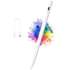 Meko Stift für iPad 2018-2025 (6.-10./A16, Pro M4/13, 11", 12.9", Mini 5.-7., Air M2/M3) Weiß