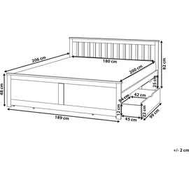 Beliani Olendon 180 x 200 cm Braun