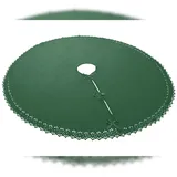 Wometo Weihnachtsbaumdecke Ø 120 cm in grün – Baumunterlage mit Satinbändern – Knöpfen – Fleece, OEKO-TEX