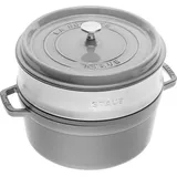 STAUB La Cocotte runder Gusseisentopf mit Einsatz 40508-819-0 - 3,8 ltr. graphit