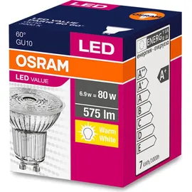 osram homelighting OSRAM LED Spot Value PAR16 60° 6.9W warmweiss 3000K GU10 wie 80W Halogen-Strahler