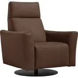 Egoitaliano Sessel »Blues Designsessel, Loungesessel,« drehbar, inkl. manuelle Relaxfunktion durch Push-Back-Mechanismus, braun
