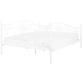 Beliani Metallbett, Weiß Metall 140x200 cm Schlafzimmer, Betten, Metallbetten