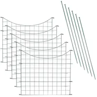 TolleTour Gartenzaun Teichzaun Gartenzaun 11tlg Set Zaun Teich 5 Zaunelemente und 6 Befestigungsstaeben, Welpanauslauf, Metall, Gartenzaun, Freigeh... - Grün