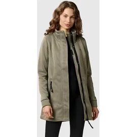 Ragwear Damen, Leichter Sweat-Übergangsmantel lang windabweisendl mit hohem Kragen Letrice Bonded Mocca24 Gr. S - S