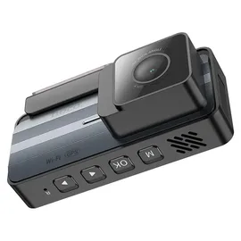 HOCO Dash cam passend für Auto Hoco mit Bildschirm 3,69" 2K + Rückfahrkamera 720P/25fps GPS DV12 silbergrau - Grau