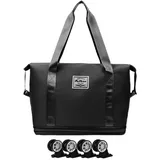 Faltbare Reisetasche, Erweiterbar Reisetasche Handgepäck Mit Abnehmbar Rollen Damen Sporttasche Wasserdicht Travel Bag Duffle Bag, Trainingstasche Für Damen Herren Weekender Gym Travel Bag Für Sport