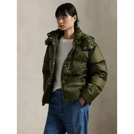 Ralph Lauren Daunenjacke mit abnehmbarer Kapuze, Oliv, L