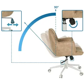 hjh living Homeoffice Stuhl gepolstert SOLAO LIFE W Schreibtischstuhl Drehstuhl höhenverstellbar, Stoffbezug Beige