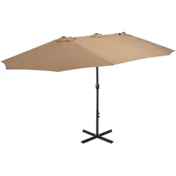 Sonnenschirm mit Aluminium-Mast 460x270 cm Taupe