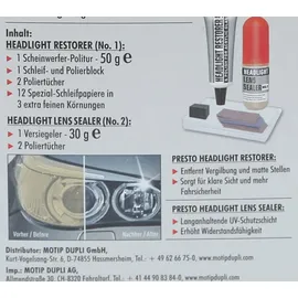 PRESTO Scheinwerfer-Aufbereitungs-Set 19-teilig 0,5 kg