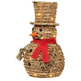 Beliani Weihnachts-LED-Dekoration mit 50 Glühbirnen leuchtender Schneemann Weihnachtsdekoration Natur Olafsvik