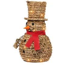 Beliani Weihnachts-LED-Dekoration mit 50 Glühbirnen leuchtender Schneemann Weihnachtsdekoration Natur Olafsvik