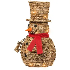 Beliani Weihnachts-LED-Dekoration mit 50 Glühbirnen leuchtender Schneemann Weihnachtsdekoration Natur Olafsvik