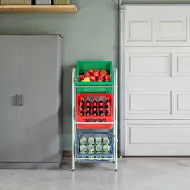 Tectake Getränkekistenregal, für 3 Getränkekisten