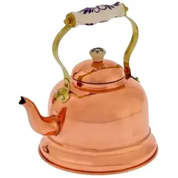 Wasserkessel, Teekessel - aus Kupfer, mit Porzellanhenkel, 1,5L