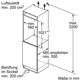 Bosch Serie 2 KIL32NSE0 Einbaukühlschrank (147 l, 1021 mm hoch)