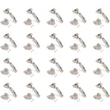 Emuca 1011607 Pack aus 20 Topfscharnieren Ø35mm 100° mit sanftem Verschluss für sich überlappende Türen und Euro-Zusätze zum Festschrauben mit Verbindergehäuse