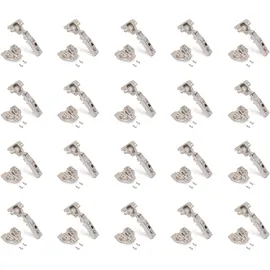 Emuca 1011607 Pack aus 20 Topfscharnieren Ø35mm 100° mit sanftem Verschluss für sich überlappende Türen und Euro-Zusätze zum Festschrauben mit Verbindergehäuse