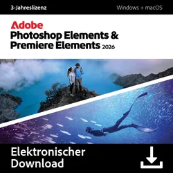 Adobe Photoshop & Premiere Elements 2026| 3 Jahre Software