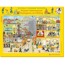 Gerstenberg Verlag Puzzle Wimmel-Rahmenpuzzle Frühling (Motiv Kindergarten), Puzzleteile