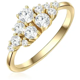 Glanzstücke München Ring aus Sterling Silber mit Zirkonia in gelbgold | Gr.: 56
