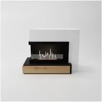 GLOW FIRE Echtfeuer-Dekokamin Narvik Links Ethanol Kamin, Bioethanol Kamin mit 3h Brenndauer, Heizleistung bis 2 kw weiß