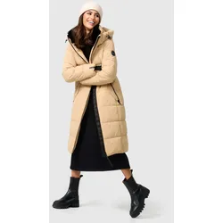 Steppjacke MARIKOO "Zuraraa XVI", Damen, Gr. M, beige (sand), Obermaterial: 100% Polyester; Innenmaterial: 100% Polyester; Fütterung & Wattierung: 100% Polyester, Jacken, langer Winter Mantel gesteppt