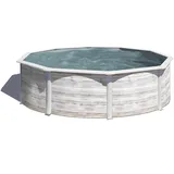 Gre Pool-Set Weiß, Metall, 300x120 cm - Oberirdischer Stahlpool